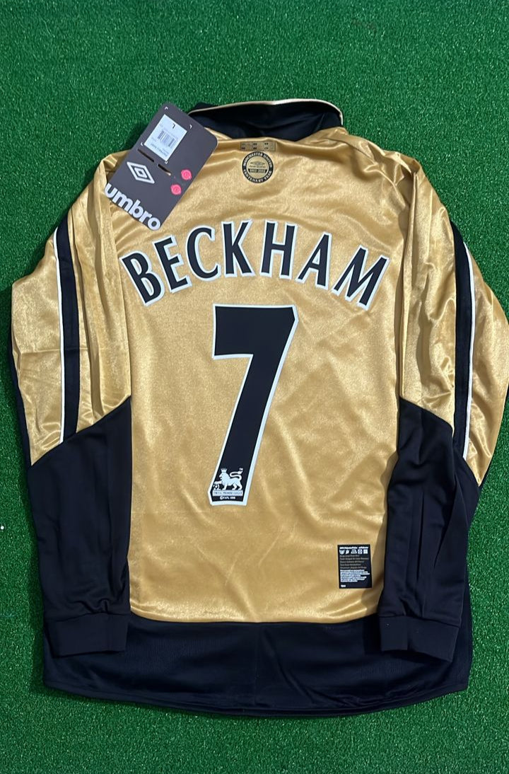 David Beckham #7 Manchester United 01/02 Reversible Away Shirt Retro Jersey – 4