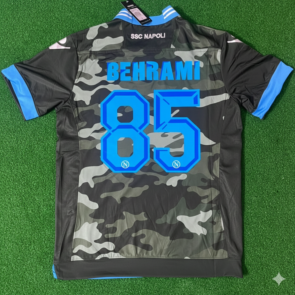 2013/14 Valon Behrami 85 Napoli Retro Football Jersey – Back View