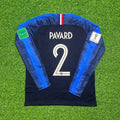 France 2018 World Cup Final Long Sleeve Retro Football Jersey – Benjamin Pavard – Back View