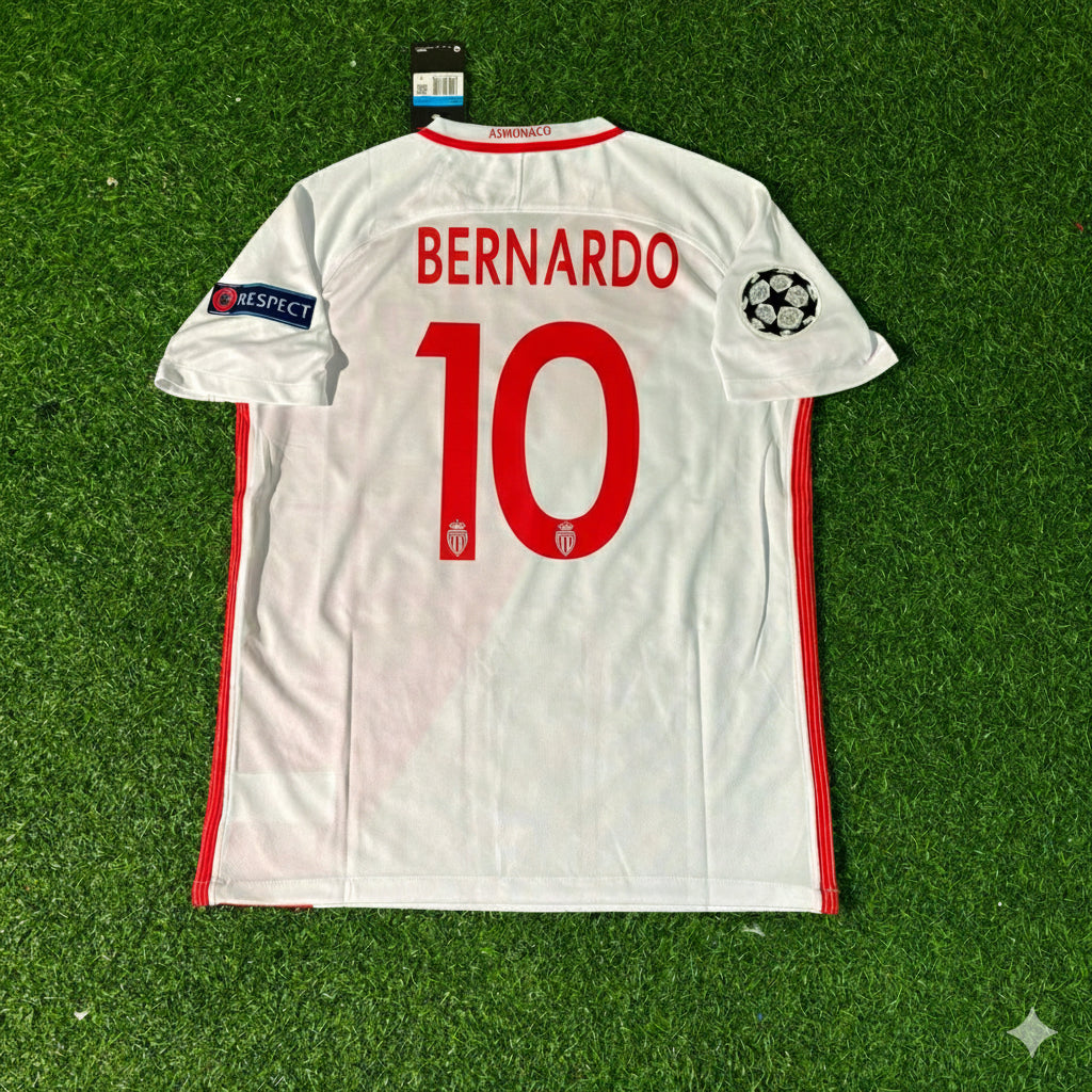 2016/17 Bernardo Silva Monaco Champions League Retro Football Jersey – Back View