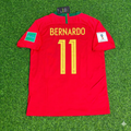 Portugal 2018 World Cup Red Retro Football Jersey – Bernardo Silva – Back View