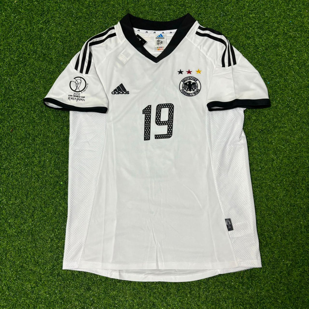 Germany Deutschland 2002 World Cup White Retro Football Jersey – Bernd Schneider – Front View