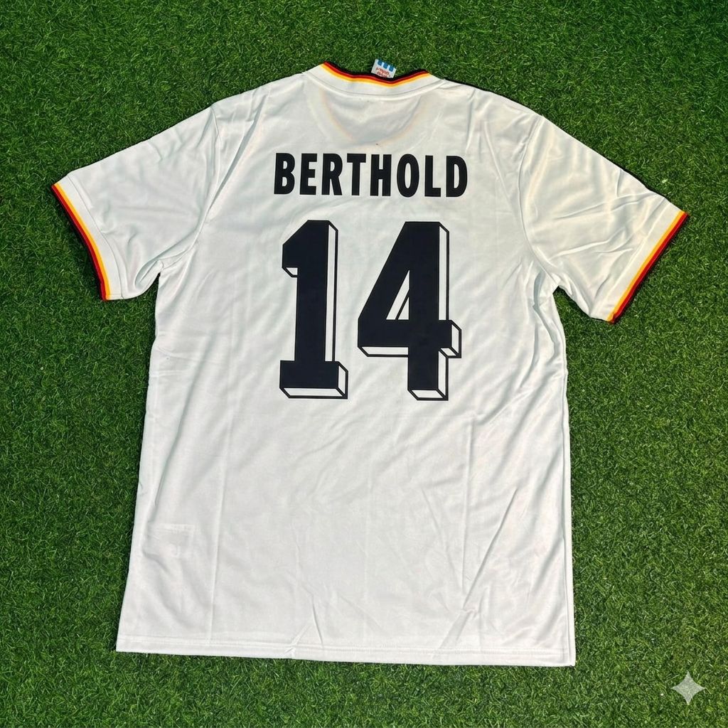 1986 Thomas Berthold #14 Deutschland World Cup Retro Wein – Back View