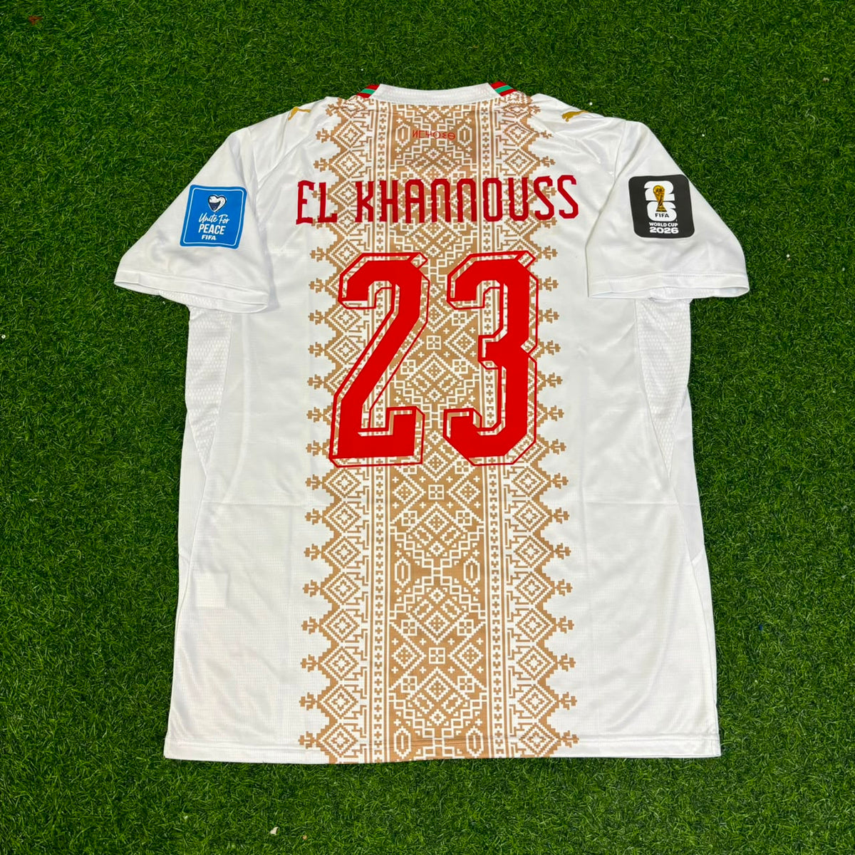 Bilal El Khannouss Morocco 2026 World Cup Away Football Jersey – Back View