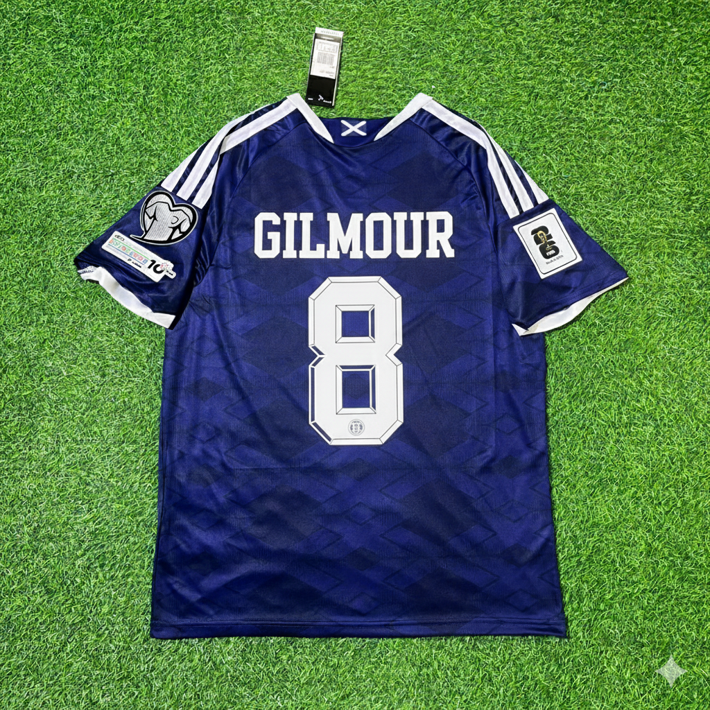 Scotland 2026 World Cup Football Jersey – Billy Gilmour – Back View