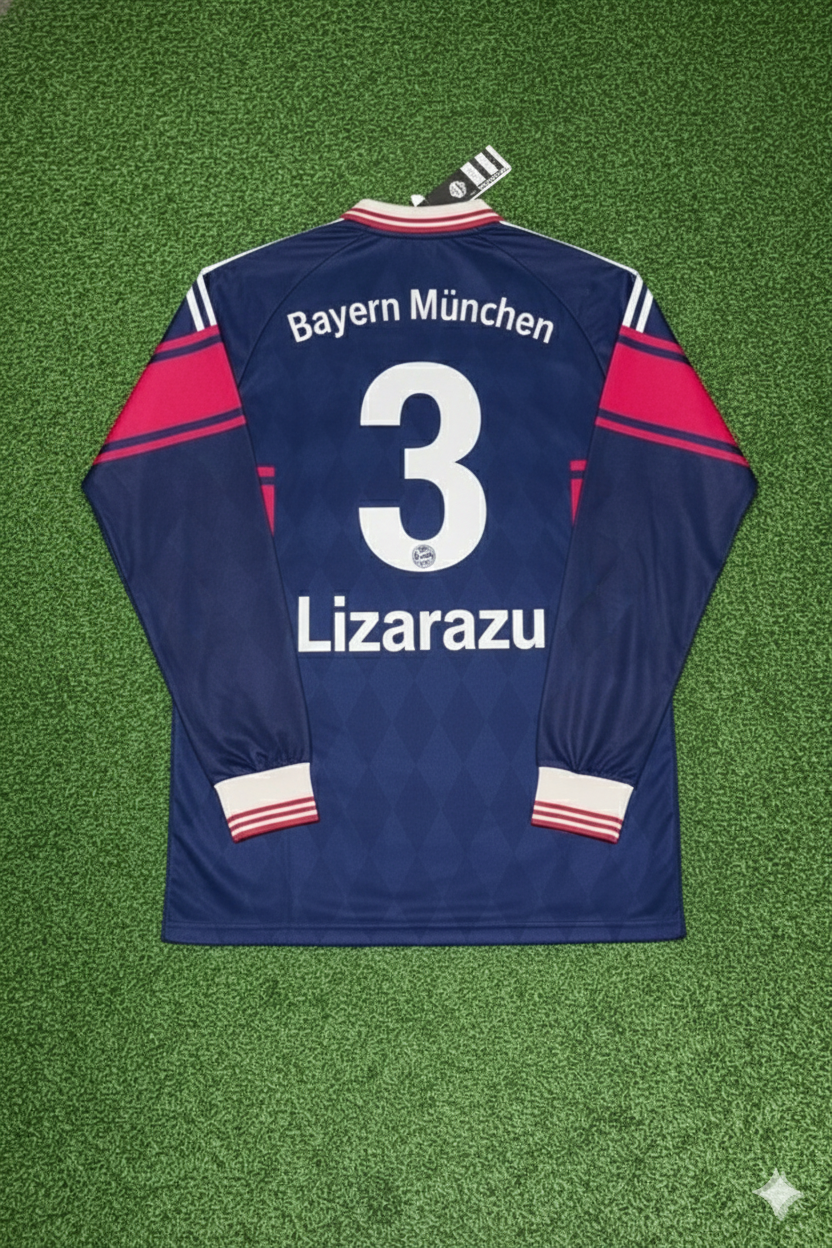 1997/98 Bixente Lizarazu FC Bayern München Saison Langarm Heim Retro – Back View
