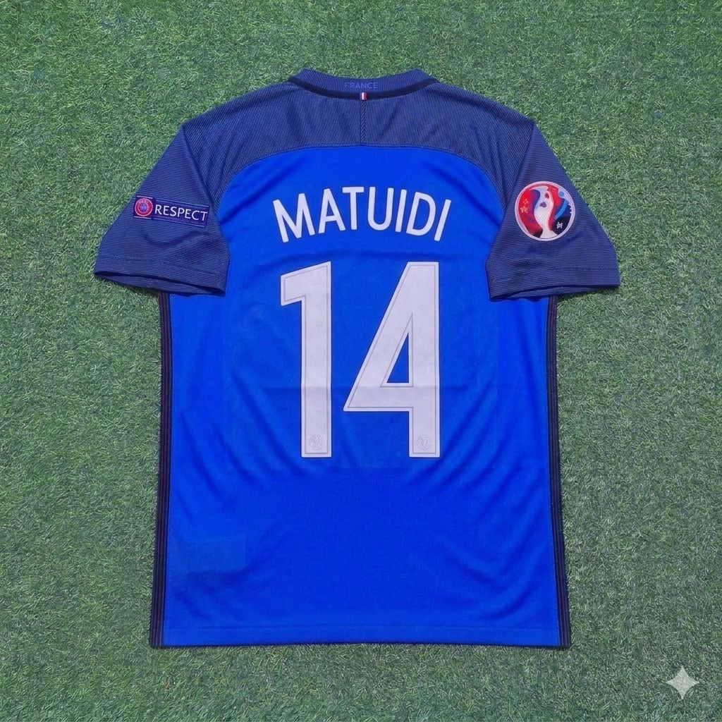 France Euro 2016 Home Retro Football Jersey – Blaise Matuidi #14 – Back View