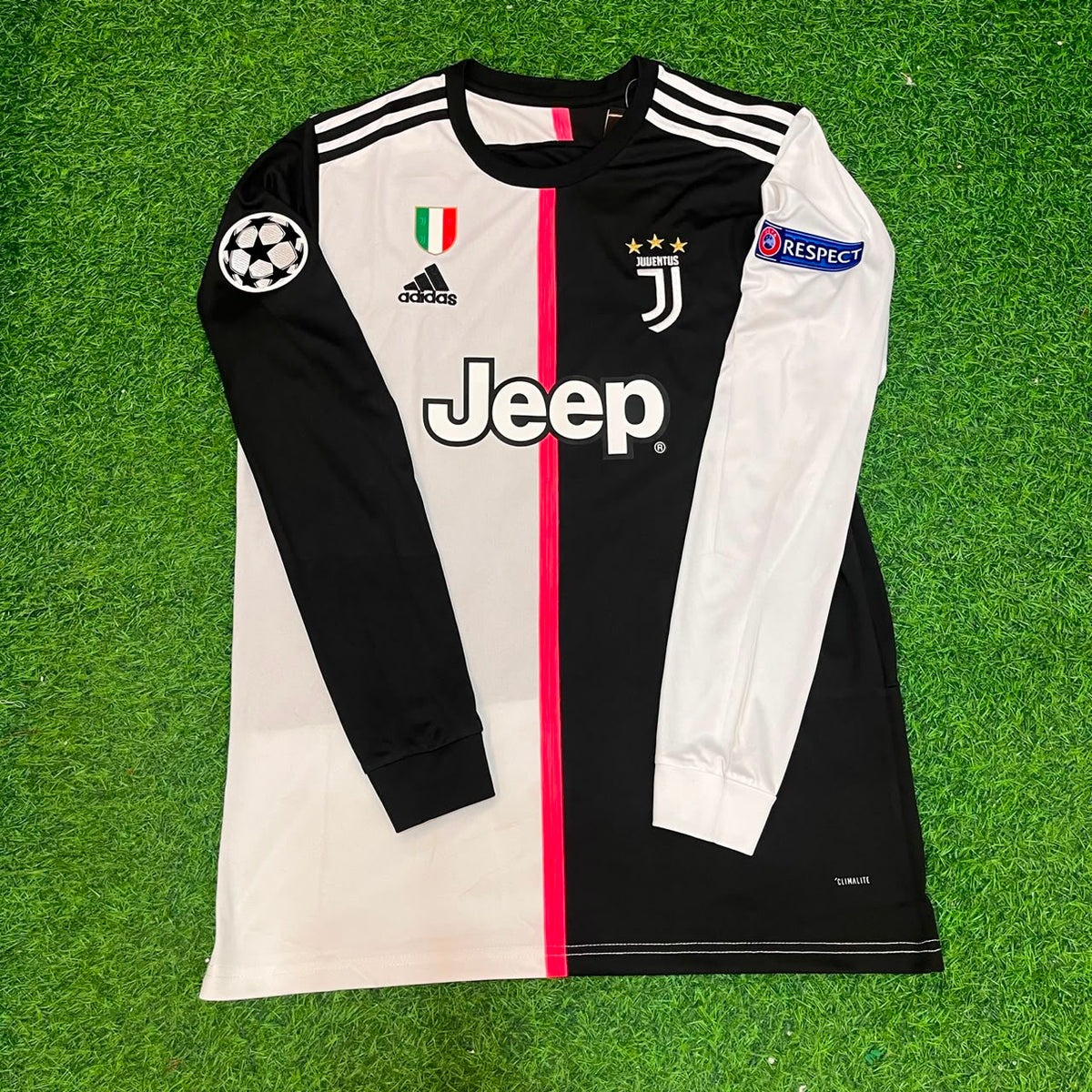2019 Blaise Matuidi 14- Juventus Long Sleeve 2020 Retro White Black Football Jersey – Front View