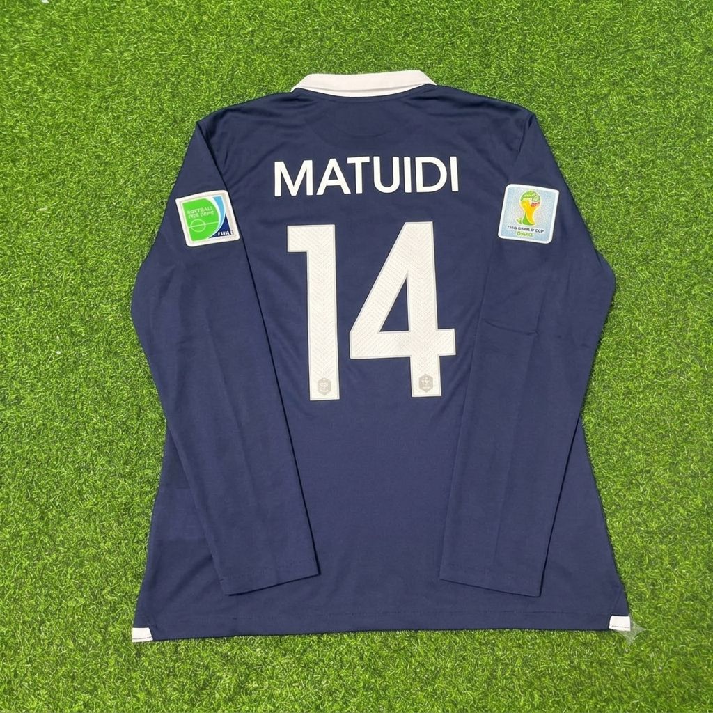 2014 France World Cup Blaise Matuidi #14 Long Sleeve Football Jersey – Back View