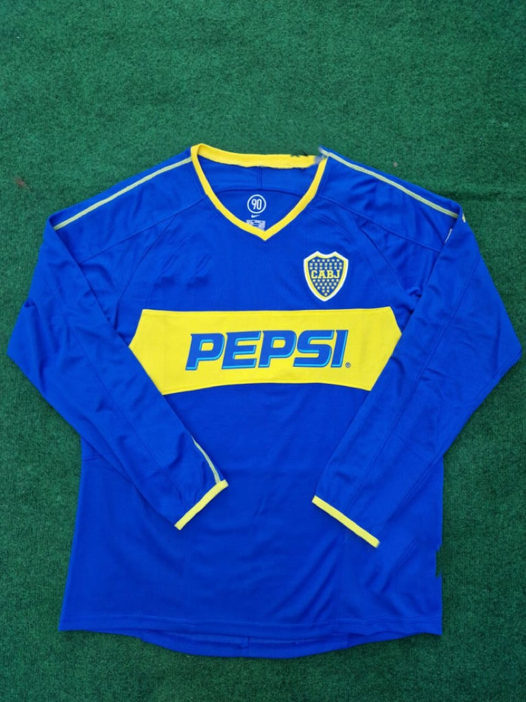 2003 Boca Juniors 2004 Retro Long Sleeve Football Jersey – Back View