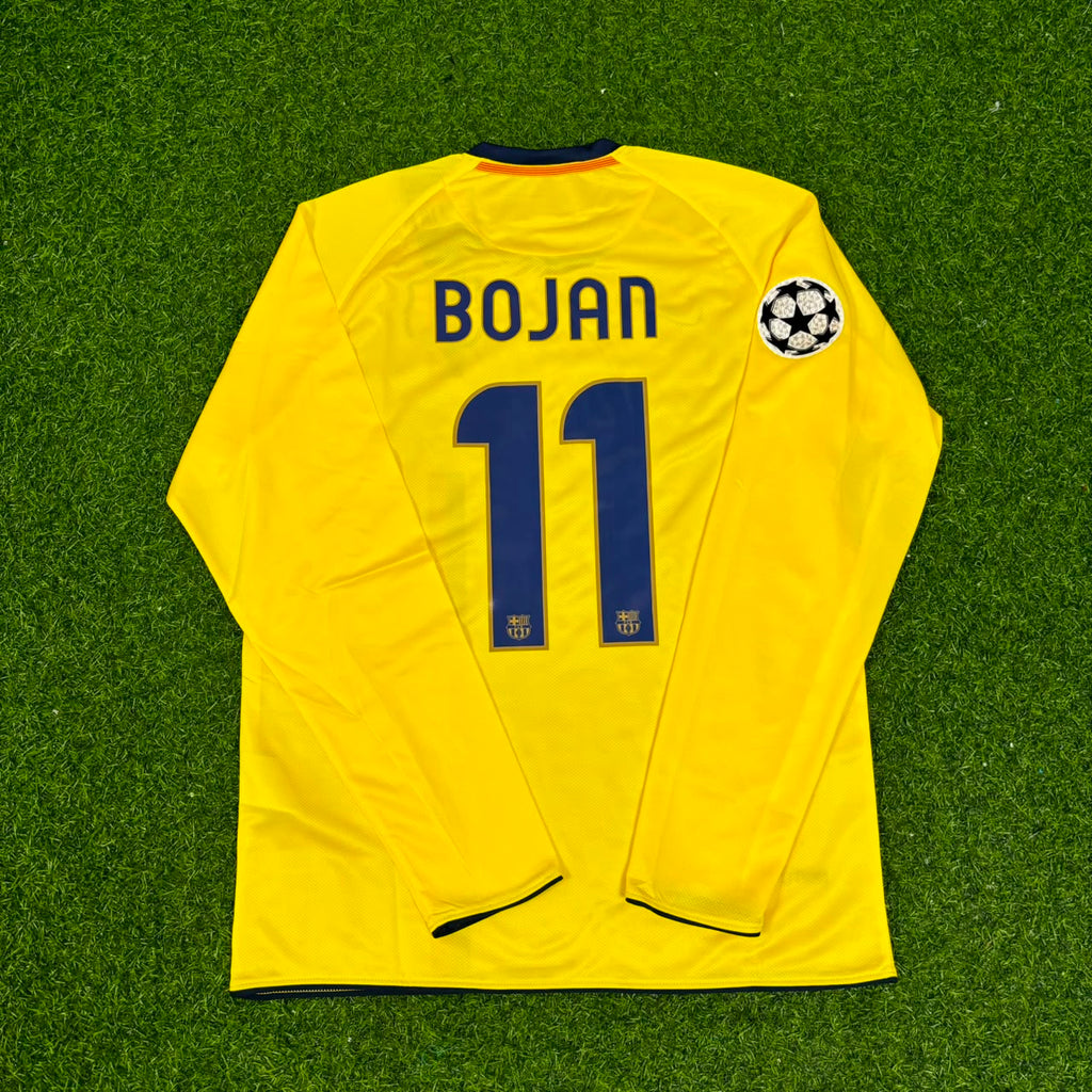 Barcelona 08/09 Season Yellow Away Retro Jersey – Bojan Krkic FC – Back View