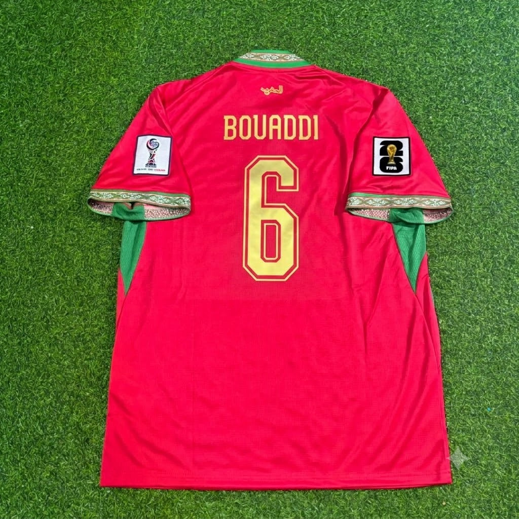 Ayyoub Bouaddi Morocco 2026 World Cup Kids Home Red Football Jersey – 5