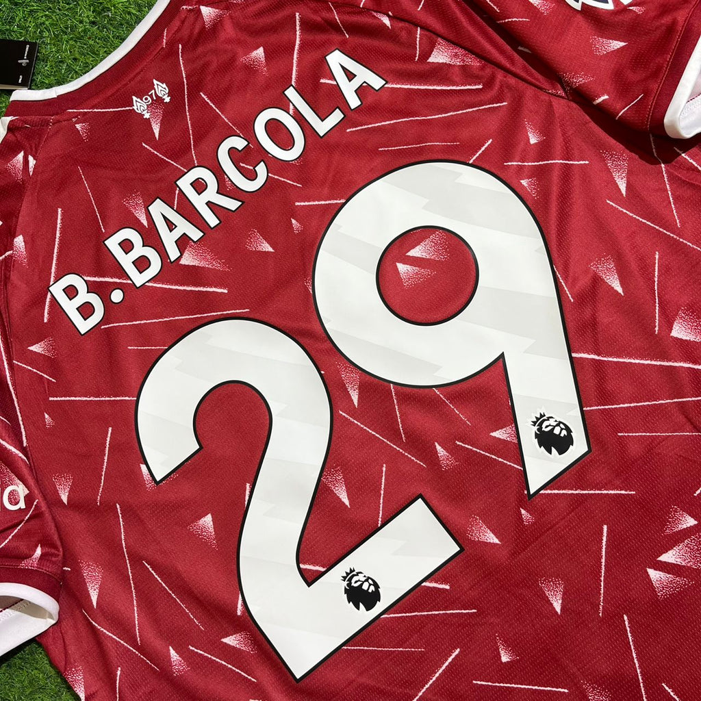 Bradley Barcola #29 Liverpool New Season 2027 Red Home Football Jersey – Detailed View