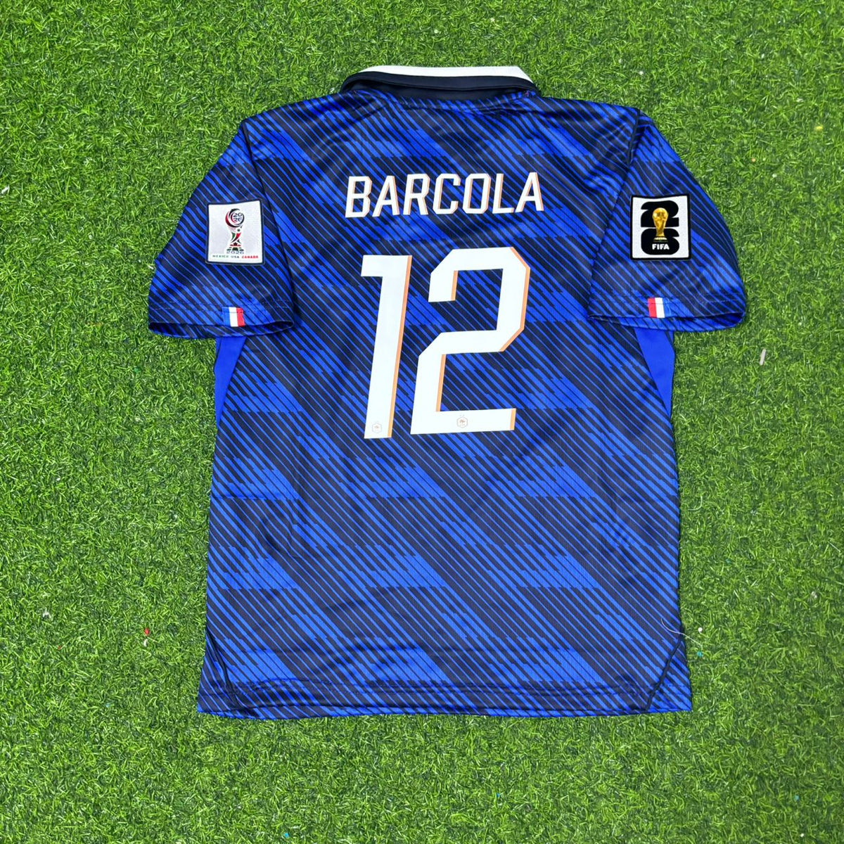Bradley Barcola France 2026 World Cup Kids Blue Football Jersey – Detailed View