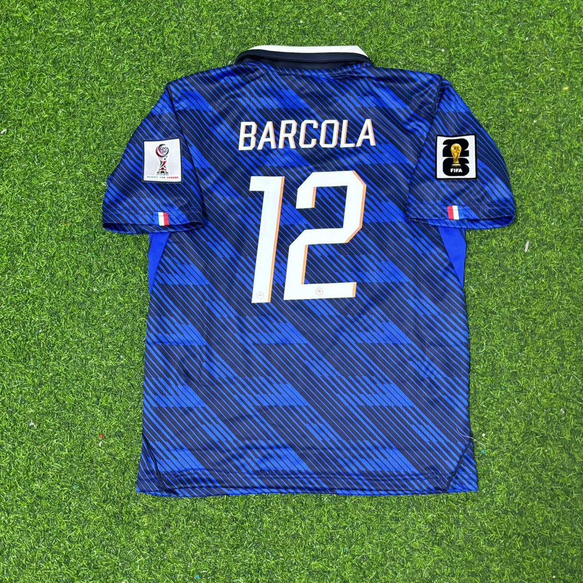 France 2026 World Cup Blue Football Jersey – Bradley Barcola – Back View