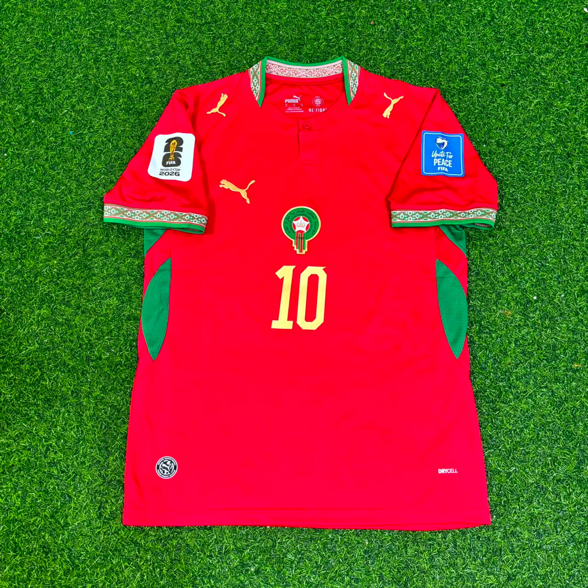 Brahim Diaz Morocco 2026 World Cup Home Red Football Jersey – Front View