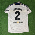 2011 Branislav Ivanović #2 Chelsea 2012 Champions League White Yellow Retro Football Jersey – Back View