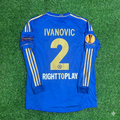 Chelsea 2013 Europe League Final Amsterdam Blue Retro Football Jersey – Branislav Ivanović 2- – Back View