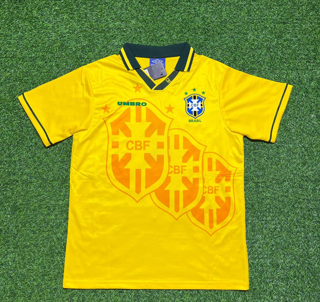 1994 Brazil World Cup Ronaldo Nazario #20 Final Retro Football Jersey – Front View