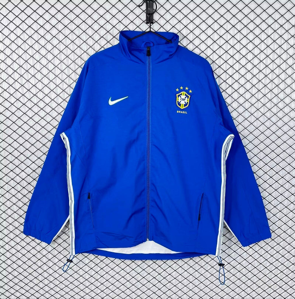 1998 Brazil Blue Retro Windbreaker Jacket Jersey – 4