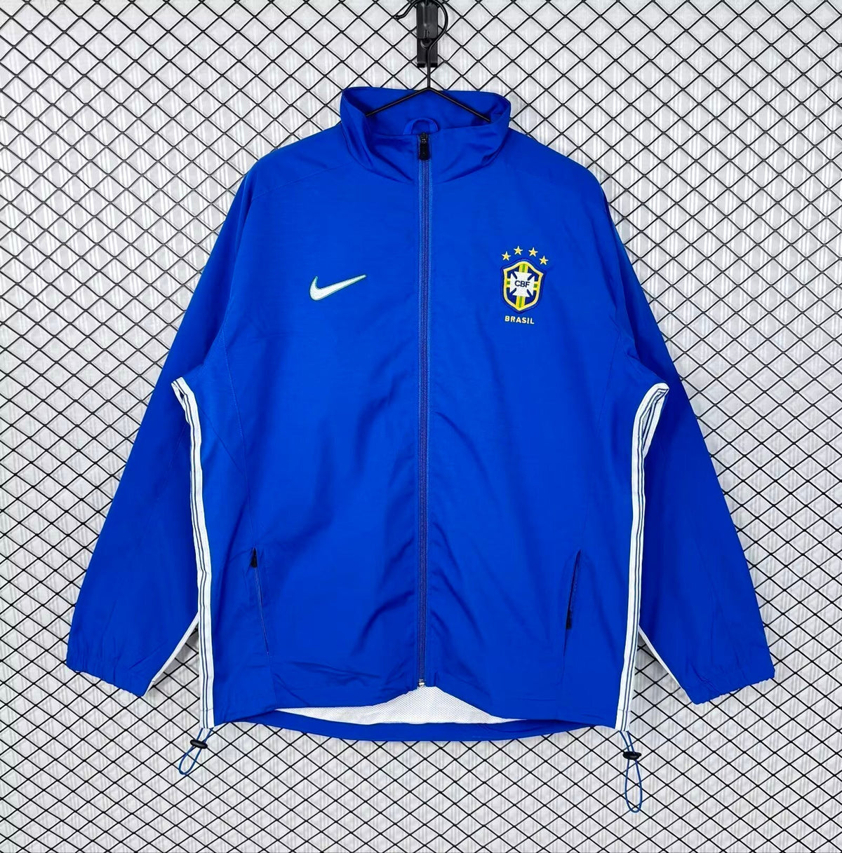1998 Brazil Blue Retro Windbreaker Jacket Jersey – 4