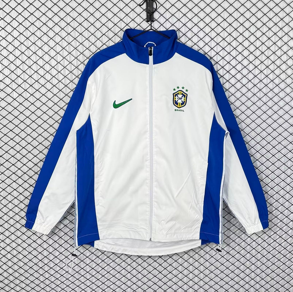 1998 Brazil White Retro Windbreaker Jacket Jersey – 4