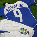 Ronaldo Nazario Brazil 04/06 Away Kids Kit – Kit Jersey for Children – | KinderTrikot | Enfant – Back View