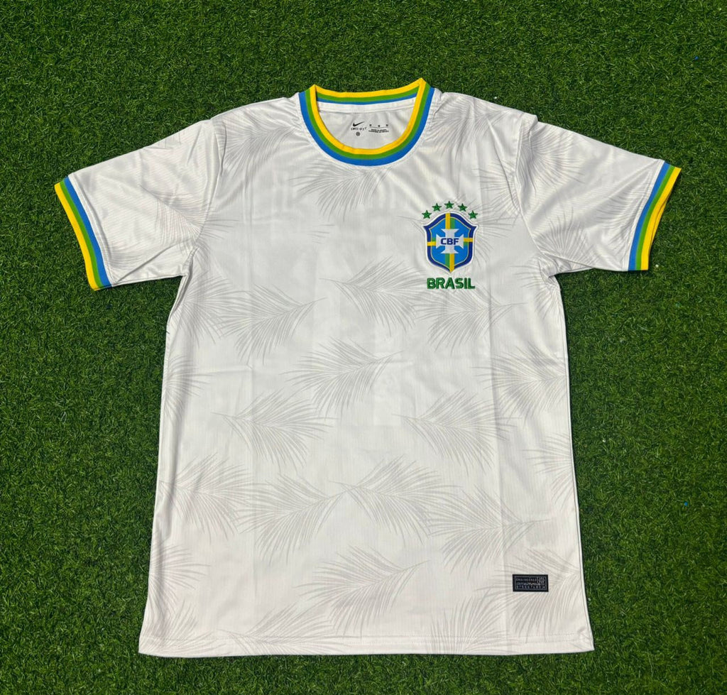 2026 Brazil White Football Jersey – Back View