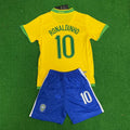 Ronaldinho Gaucho – Brazil 2006 Retro Kids Kit Jersey – | KinderTrikot | Enfant – Back View