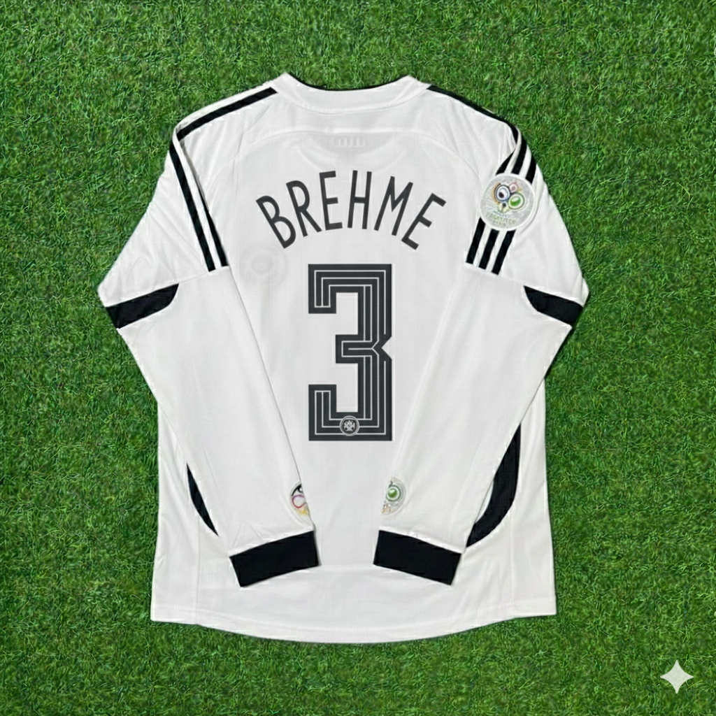 Germany World Cup Long Sleeve White Retro Football Jersey – Andreas Brehme – Back View