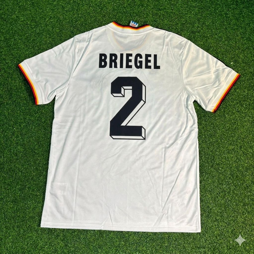 1986 Hans-Peter Briegel #2 Deutschland World Cup Retro Wein – Back View