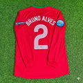 2012 Portugal EURO Bruno Alves #2 Long Sleeve Retro Football Jersey – Back View