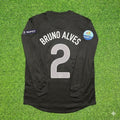 2012 Portugal EURO Bruno Alves #2 Away Black Long Sleeve Retro Football Jersey – Back View