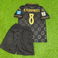 Bruno Fernandes Portugal 2026 World Cup Black Kids Football Jersey – Back View