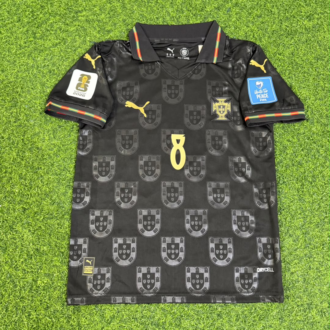 Bruno Fernandes Portugal 2026 World Cup Black Kids Football Jersey – 4
