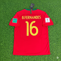 Portugal 2018 World Cup Red Retro Football Jersey – Bruno Fernandes – Back View