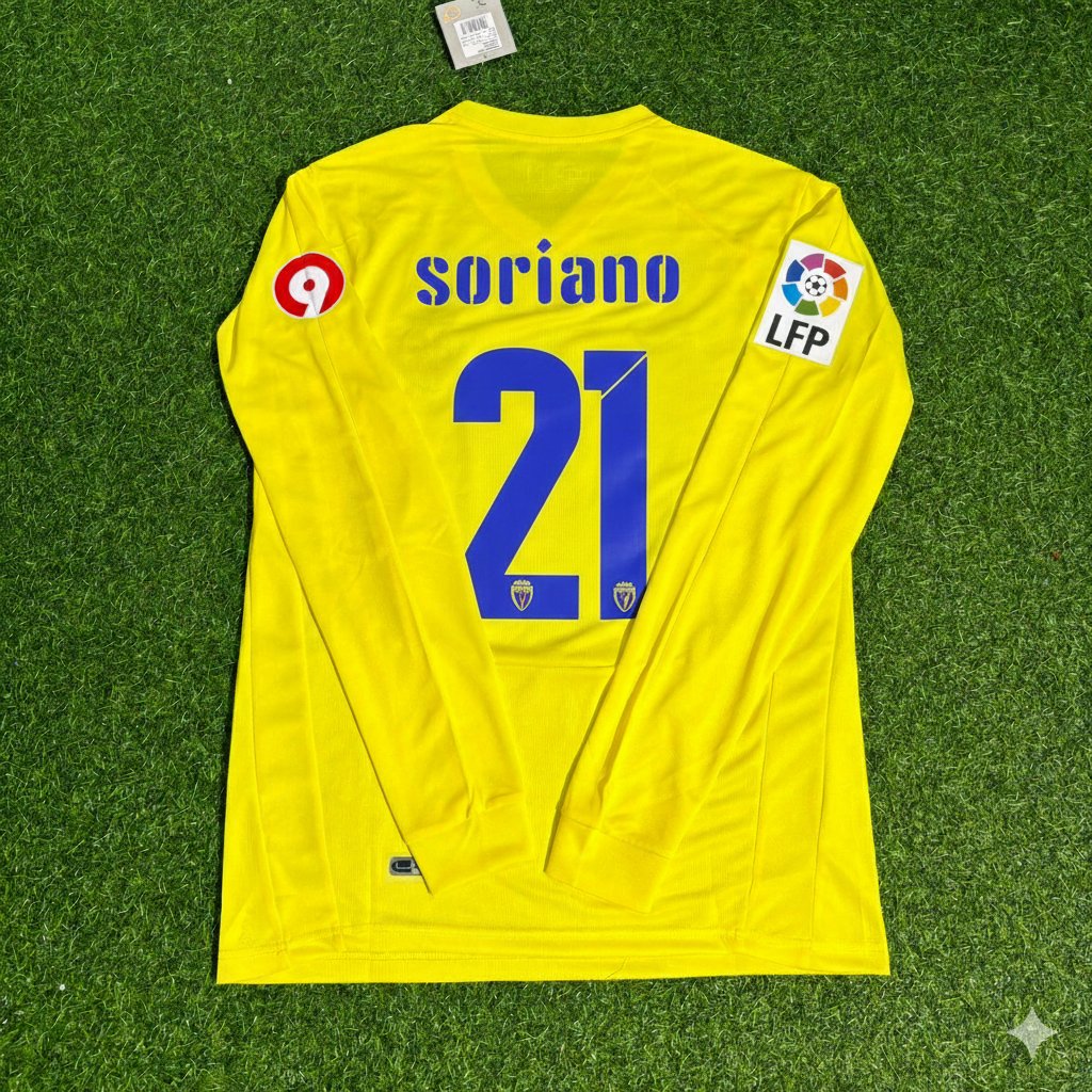 2008/09 Bruno Soriano 21 Villarreal CF Long Sleeve Retro Football Jersey – Back View