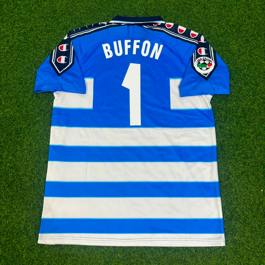 Gianluigi Buffon Parma 1999/2000 Blue Retro Jersey – Back View