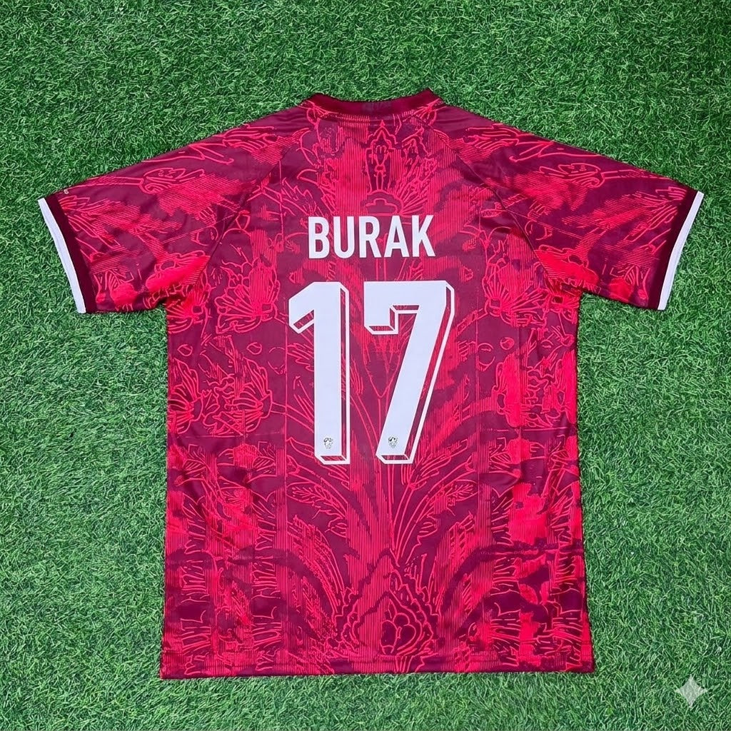 Burak Yılmaz #17 Turkey Legendary Retro Football Jersey – Back View