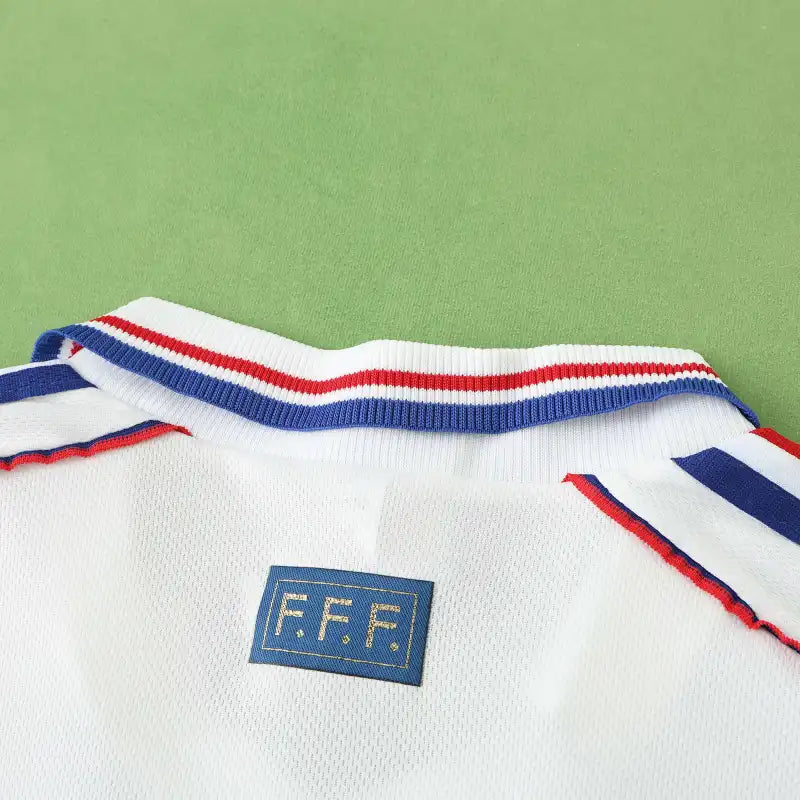 1998 France World Cup Season Away White Retro Football Jersey – Detailed View