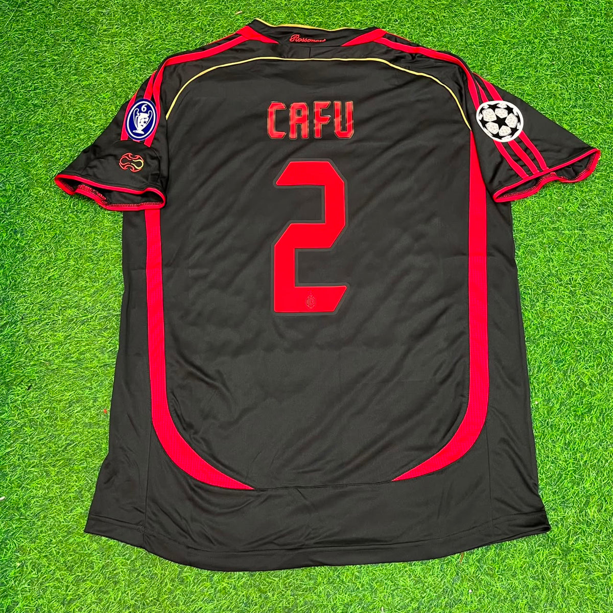 2006/07 Cafu AC Milan Black Retro Football Jersey – Back View