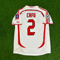 2007 Cafu Milan CL Final White Retro Football Jersey – Back View