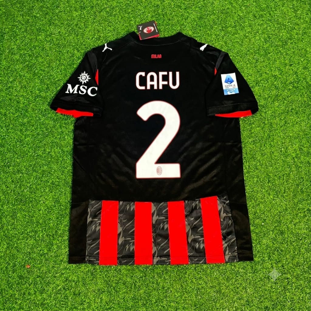 Cafu AC Milan Football Retro Legend Football Jersey – Back View