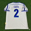1998 Brazil World Cup Cafu #2 Retro Football Jersey – Back View