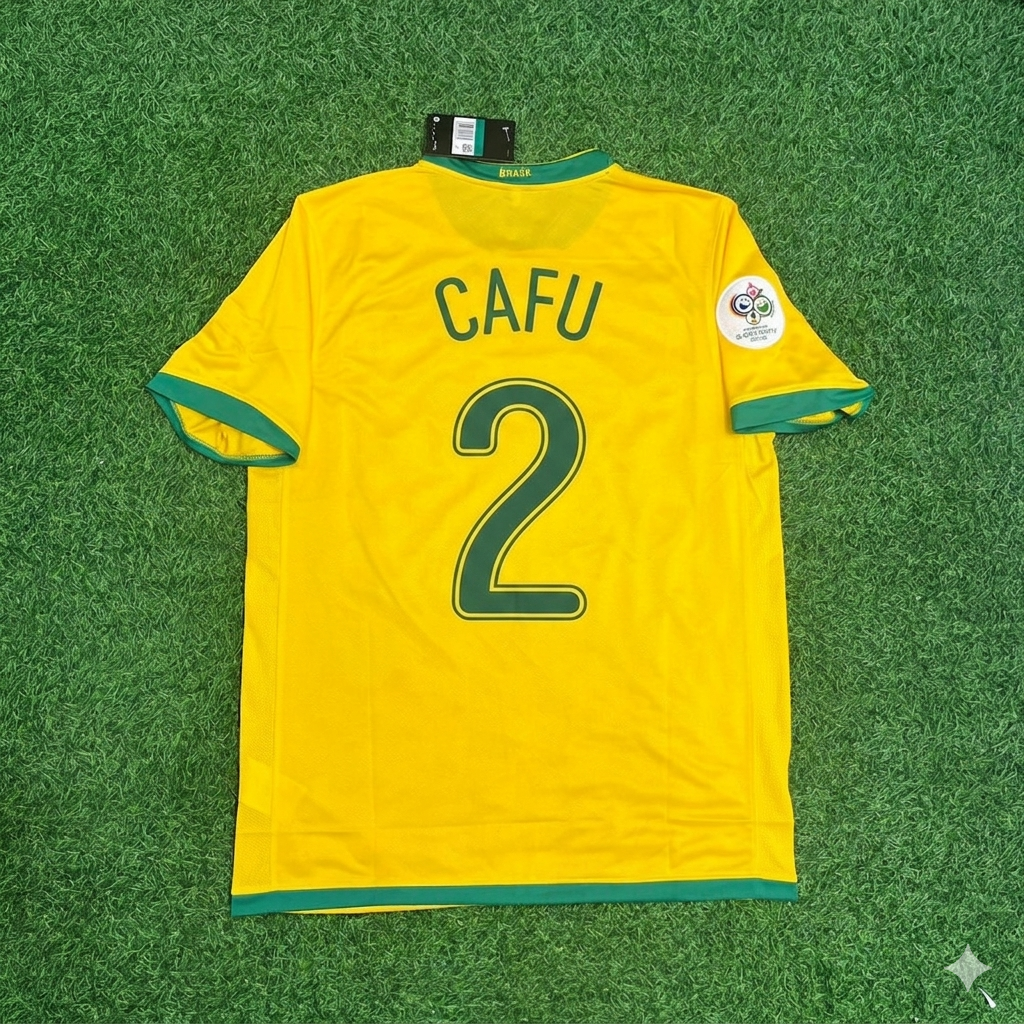 2006 Brazil World Cup Cafu #2 Football Jersey – Back View