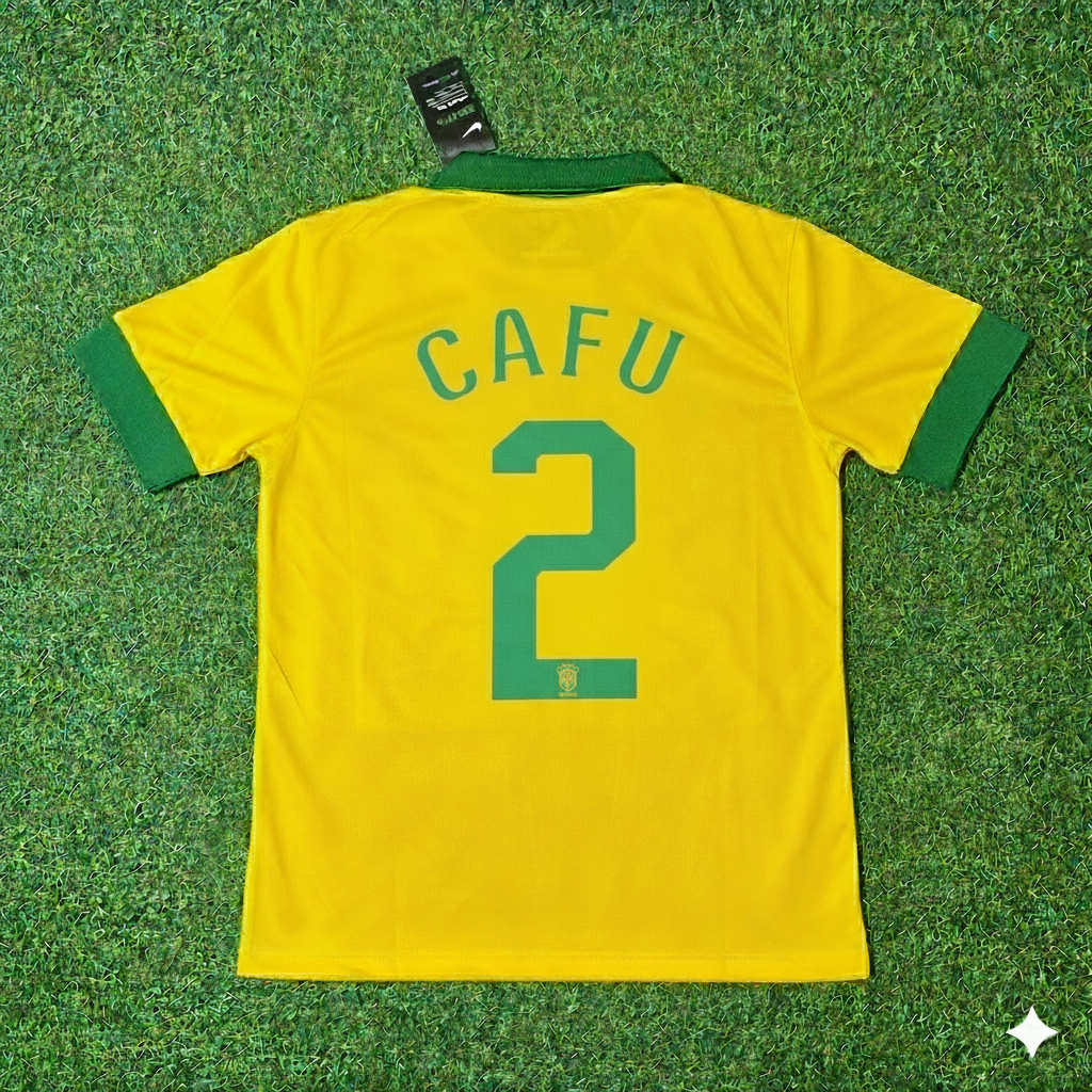 Cafu Brazil Retro Football Jersey – Back View