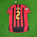 2003/04 Cafu Milan Red & Black Home Retro Football Jersey – Back View