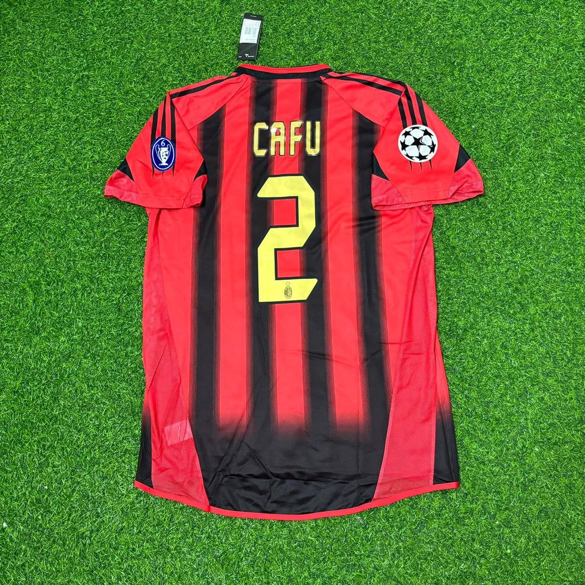 2003/04 Cafu Milan Red & Black Home Retro Football Jersey – Back View