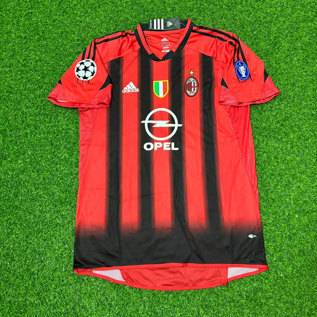 2003/04 Cafu Milan Red & Black Home Retro Football Jersey – Front View
