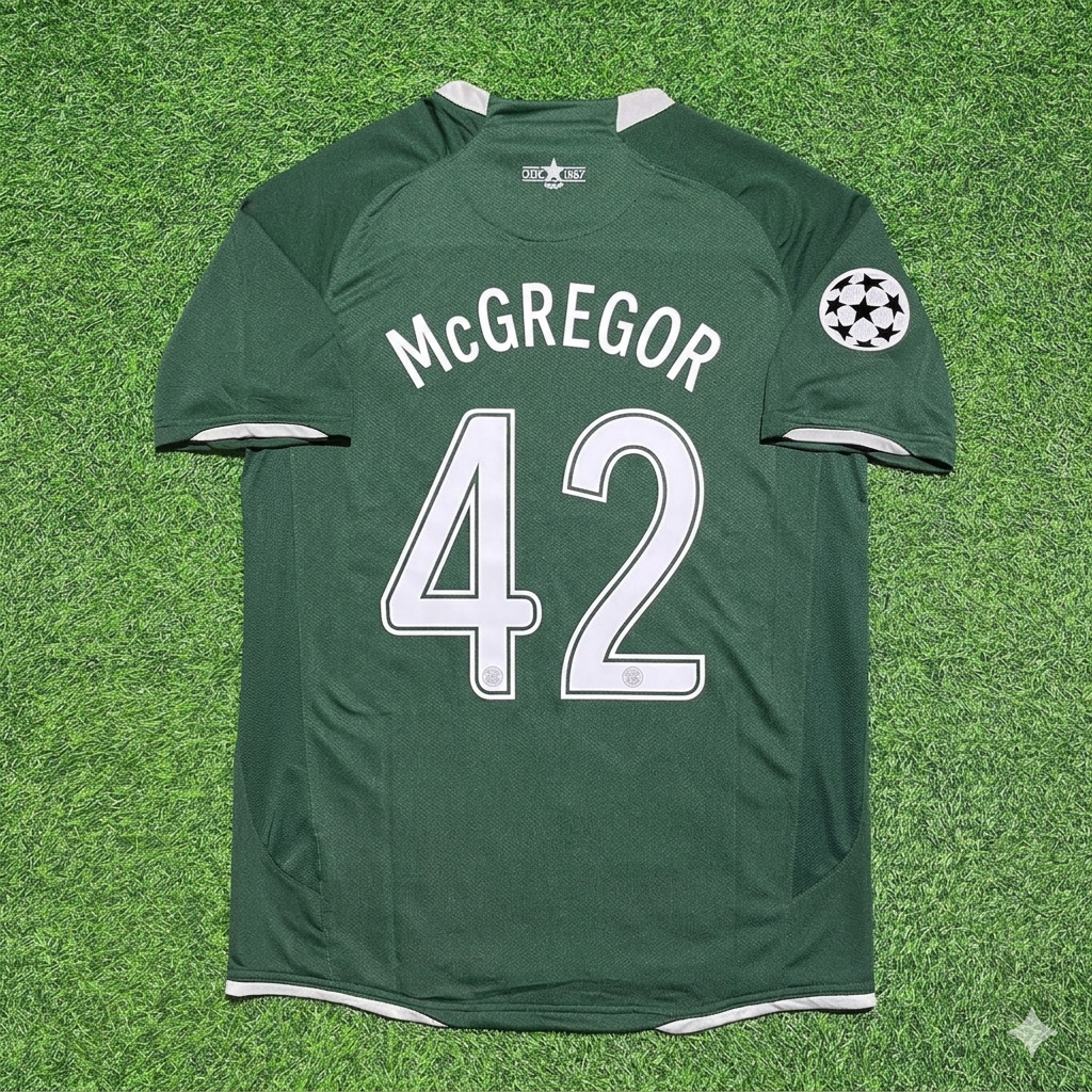 Callum McGregor #42 Celtic Home Retro Football Jersey – Back View